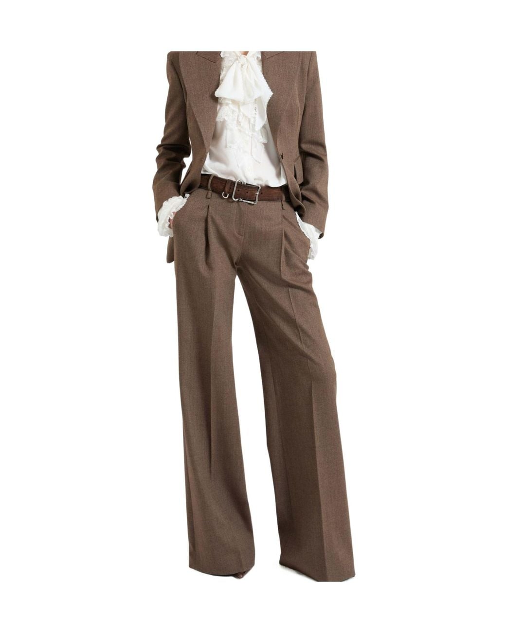 Ermanno Scervino Brown Single-Breasted Jacket