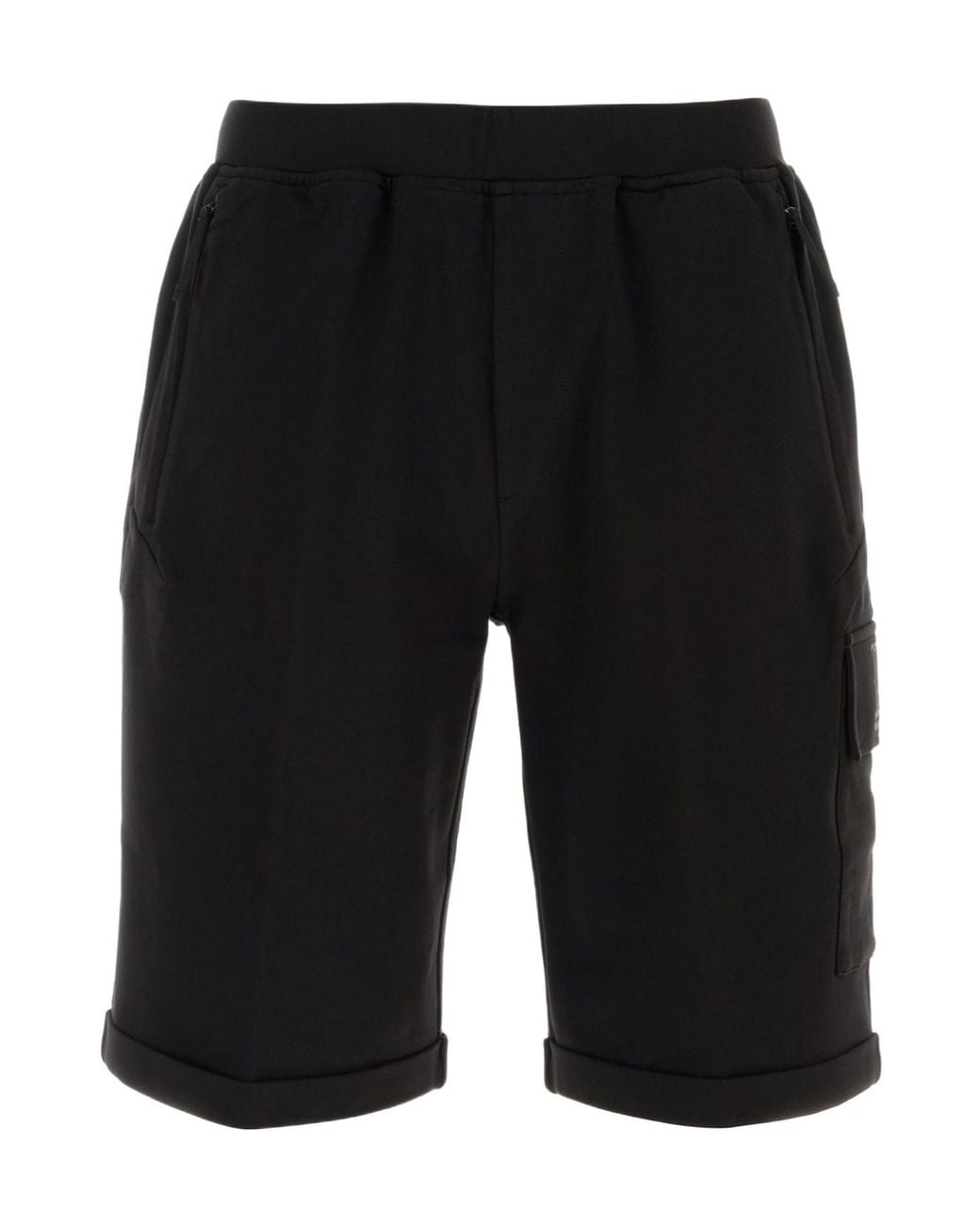 C P Company Black Metropolis Stretch Cargo Shorts for men
