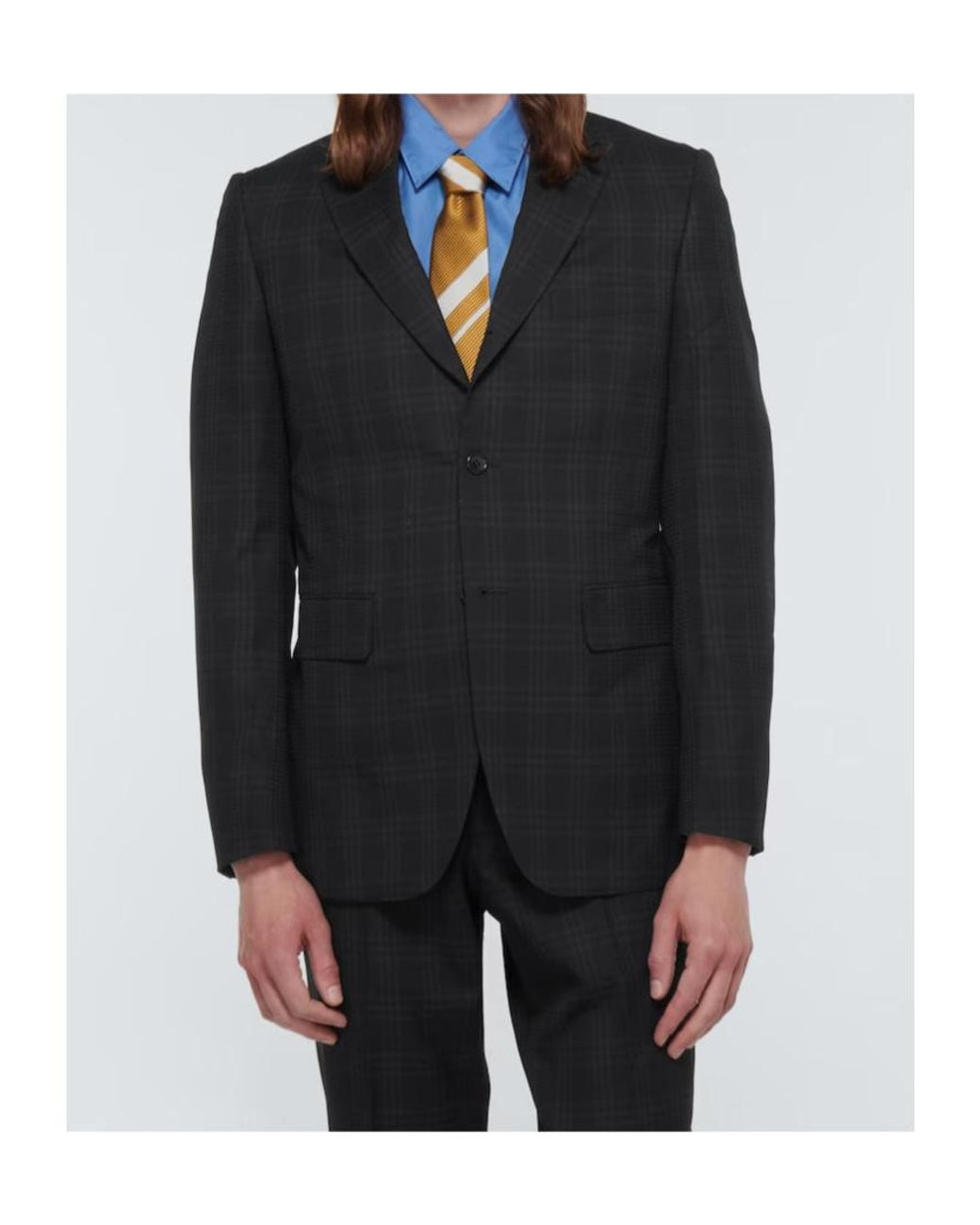 Comme des Garçons Black Plaid Suit Jacket for men