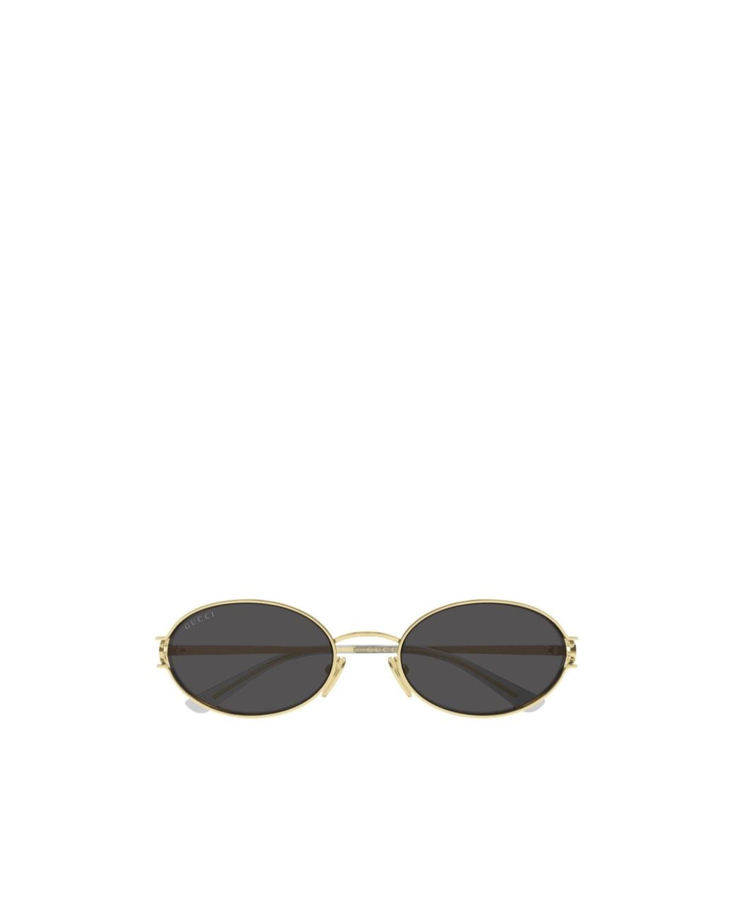 Gucci White Eyewear Oval Frame Sunglasses