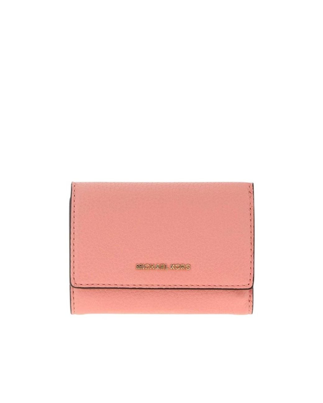 MICHAEL Michael Kors Pink Grained-Leather Trifold Wallet