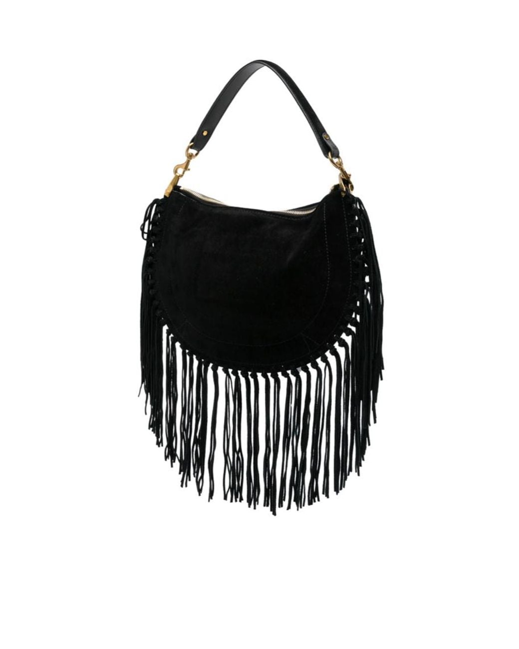 Isabel Marant Black Fringed Shoulder Bag