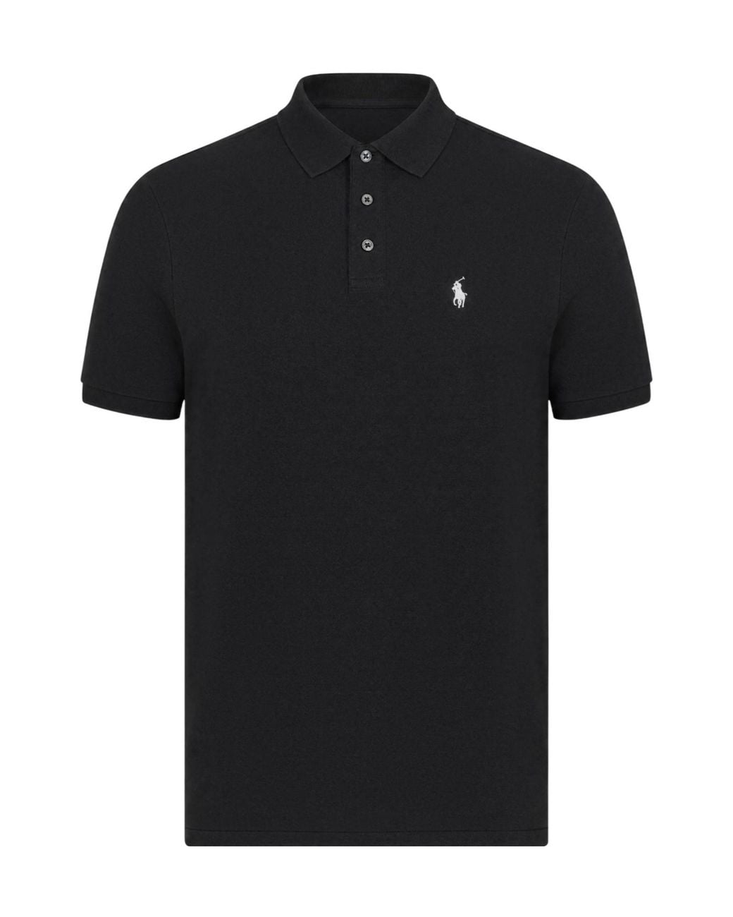 Polo Ralph Lauren Black Short-Sleeve Cotton Slim-Fit Polo Shirt for men