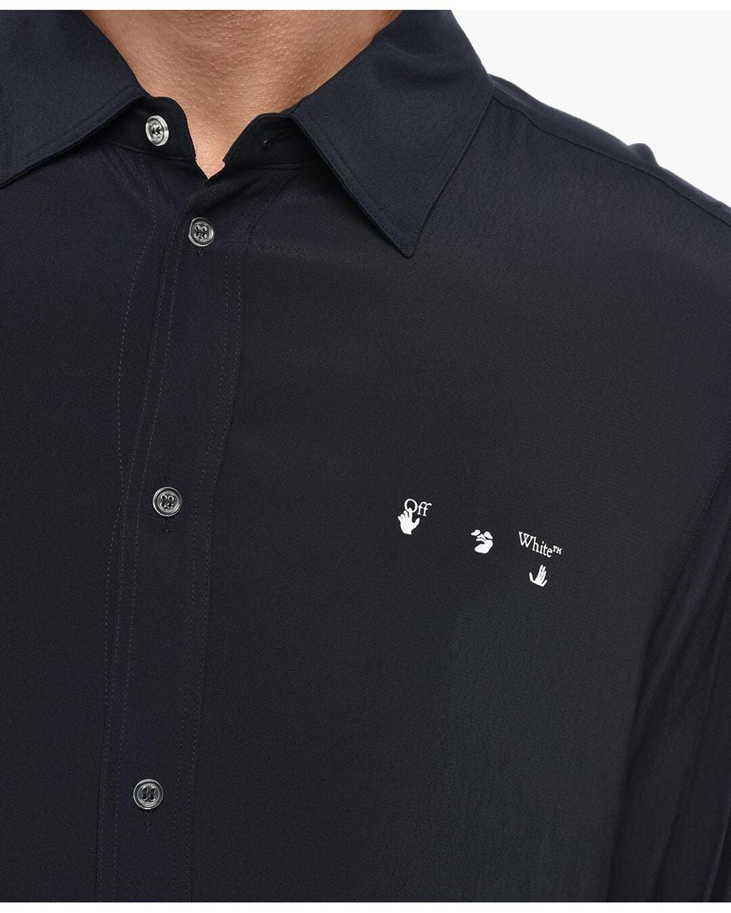 Off-White c/o Virgil Abloh Blue Logo-Print Shirt for men