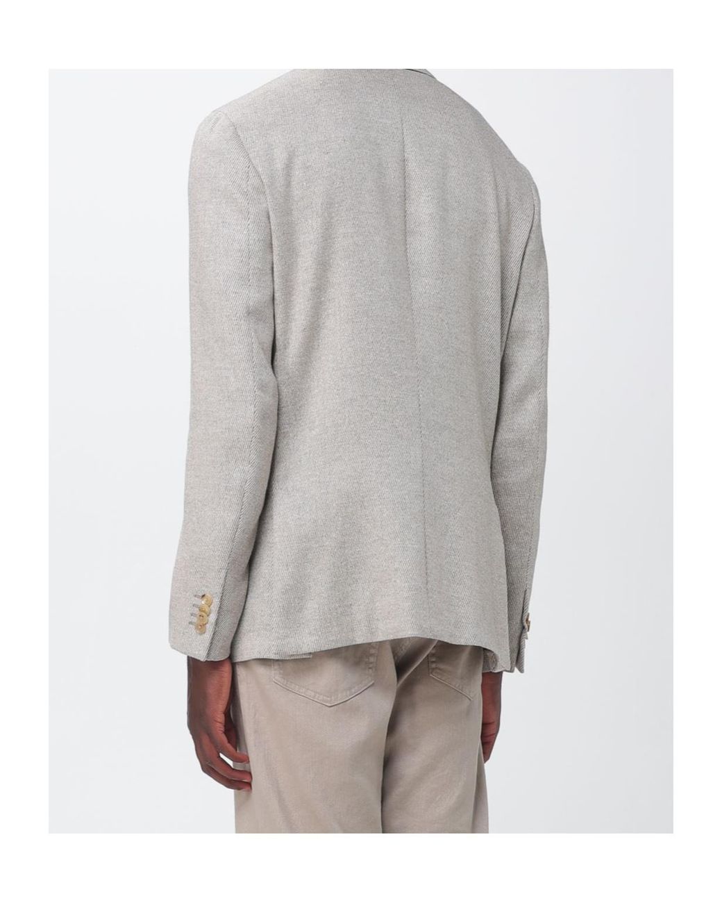 Zegna Gray Chevron-Pattern Single-Breasted Blazer for men