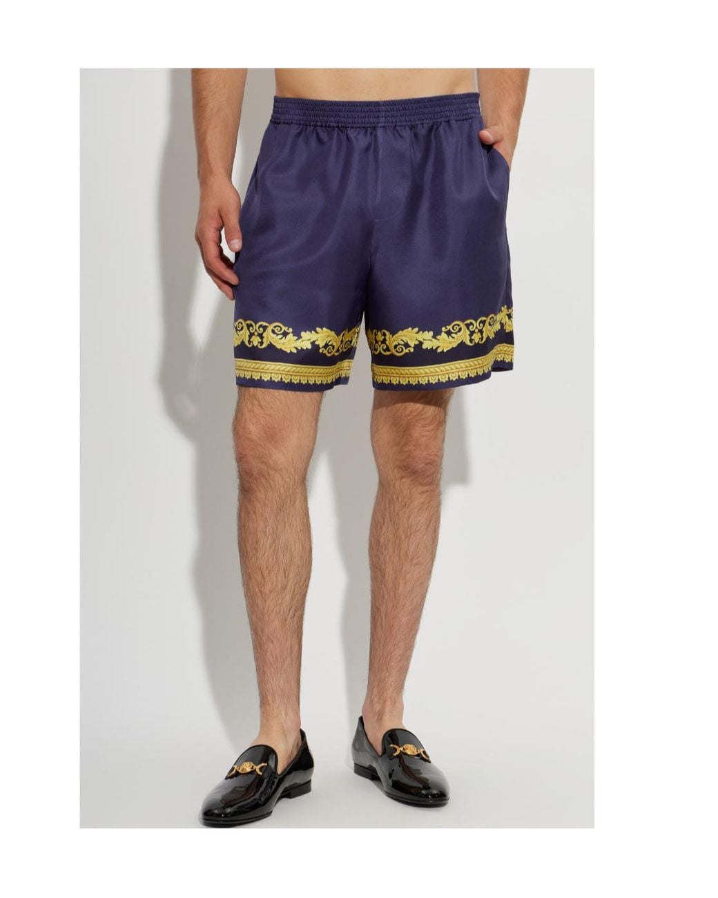 Versace Blue Printed Boardshorts for men