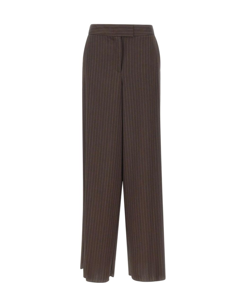 Marella Brown Maggio Pinstriped Palazzo Pants