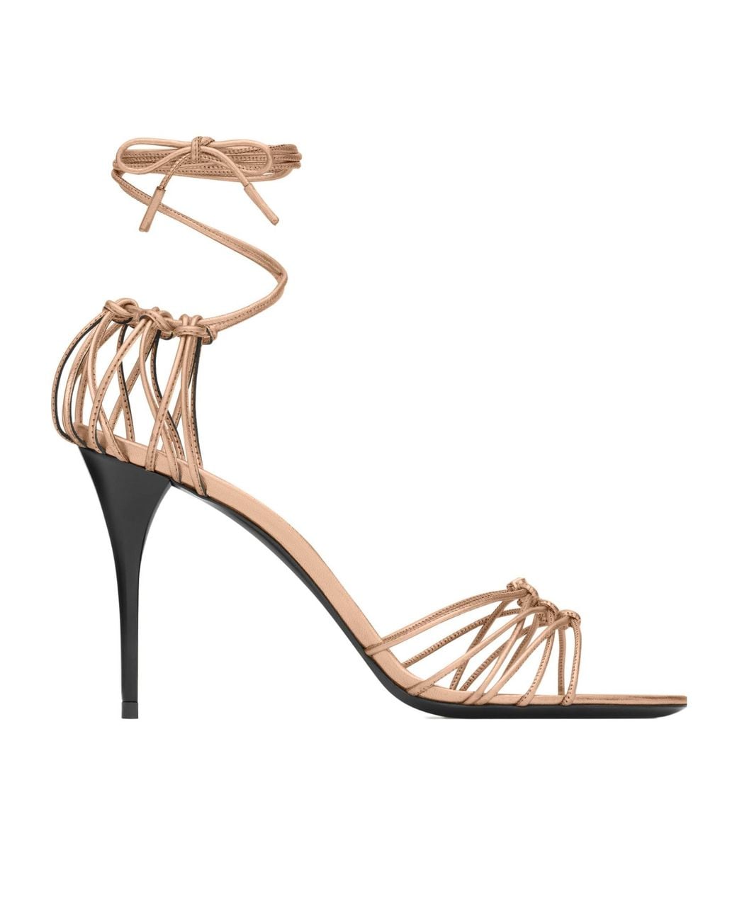 Saint Laurent Metallic Leather Babylone Sandals 90