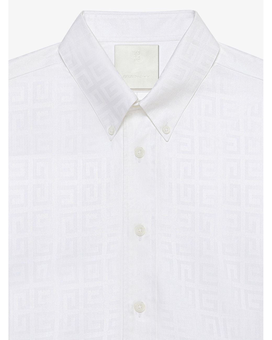 Givenchy White 4G Pattern Long-Sleeved Shirt for men