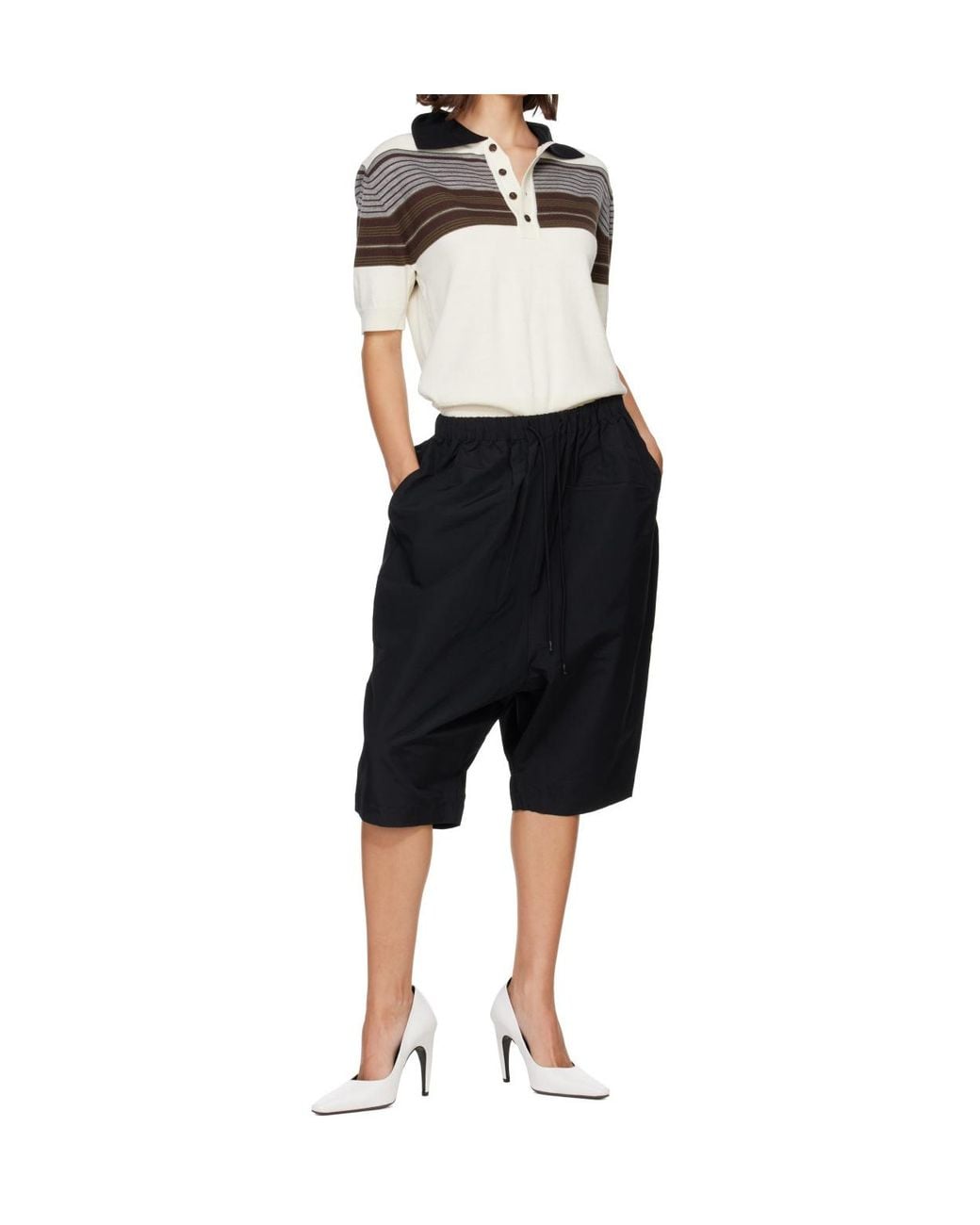 Entire studios Black Drawstring Shorts With An Elastic Waistband