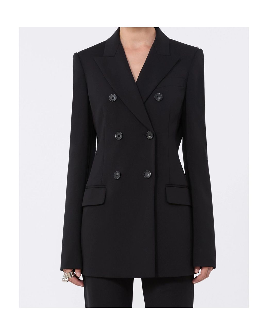 Sportmax Black Arco Double-Breasted Blazer
