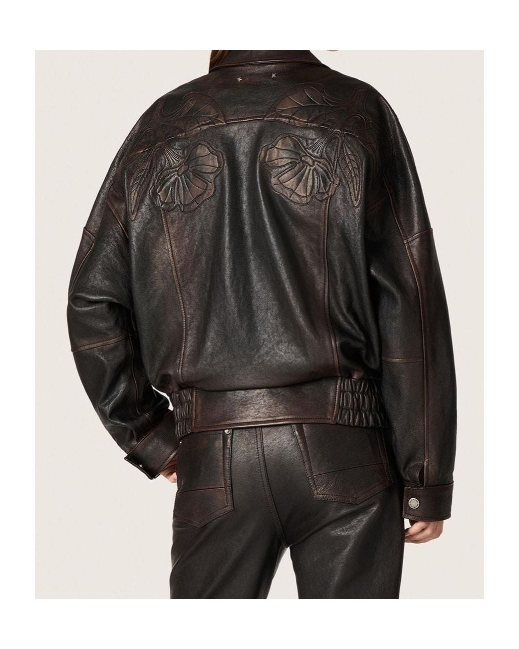 Golden Goose Deluxe Brand Black Leather Bomber Jacket
