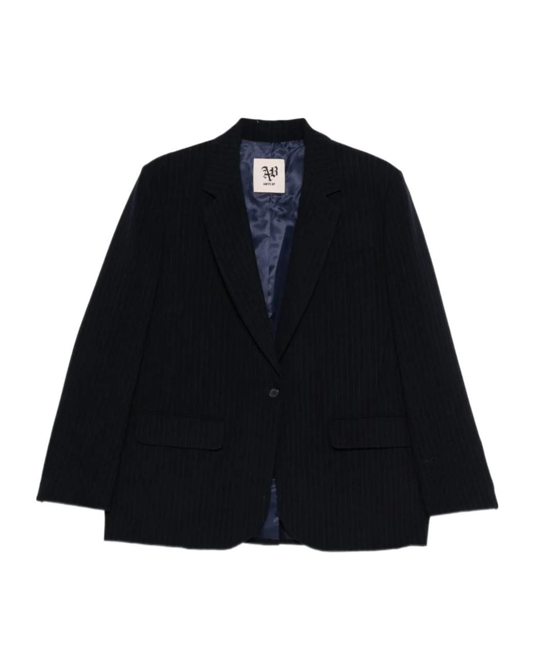 Aniye By Blue Pinstripe-Print Single-Breasted Blazer