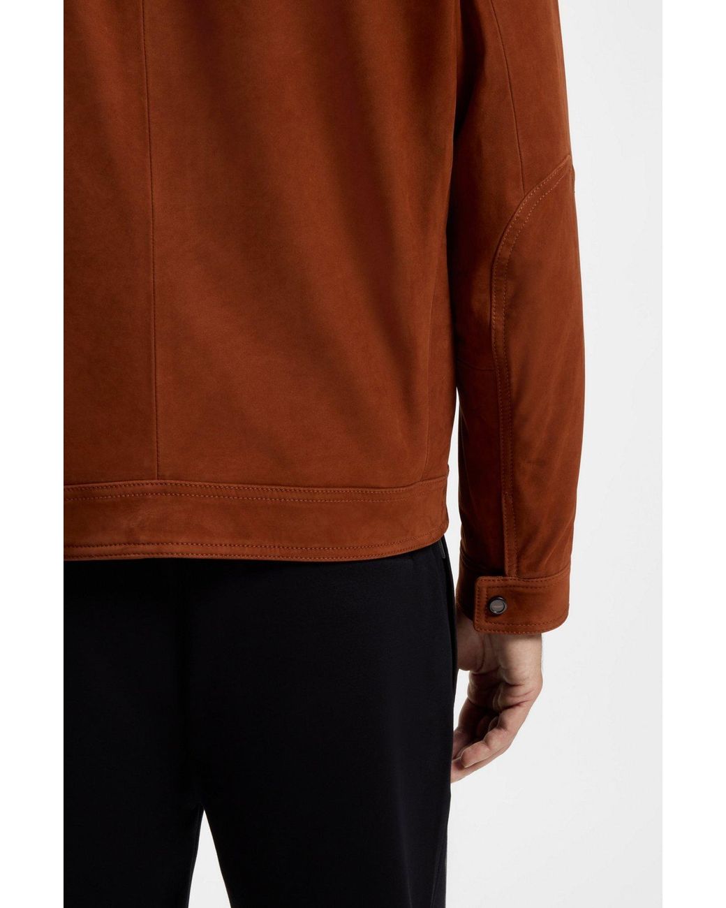 Boss Brown Boss Suede Zip Jacket for men