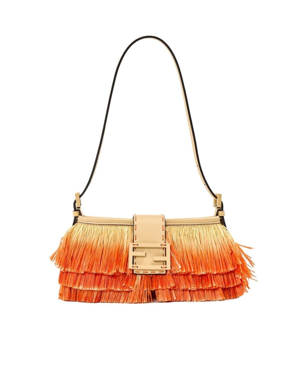 Fendi Red Raffia Baby Shoulder Bag
