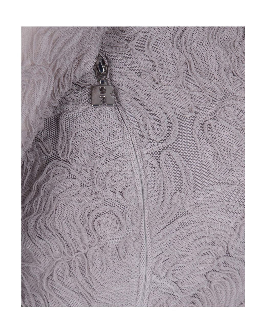 ROTATE BIRGER CHRISTENSEN Purple Mesh Frill Crewneck Mini Dress