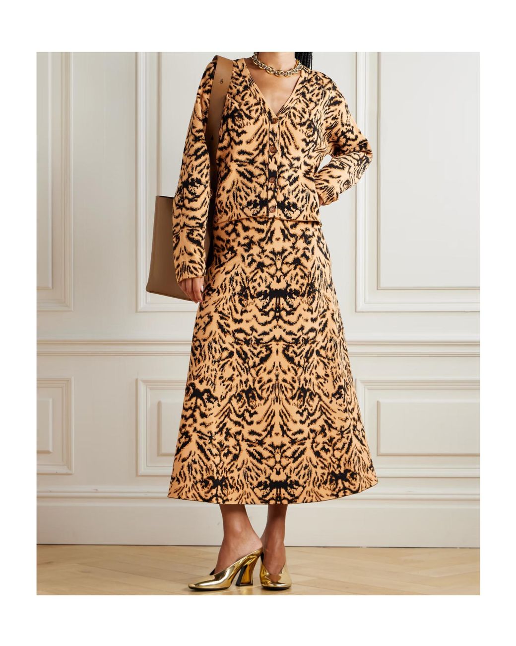 Ulla Johnson Natural Jacquard Knit Cardigan
