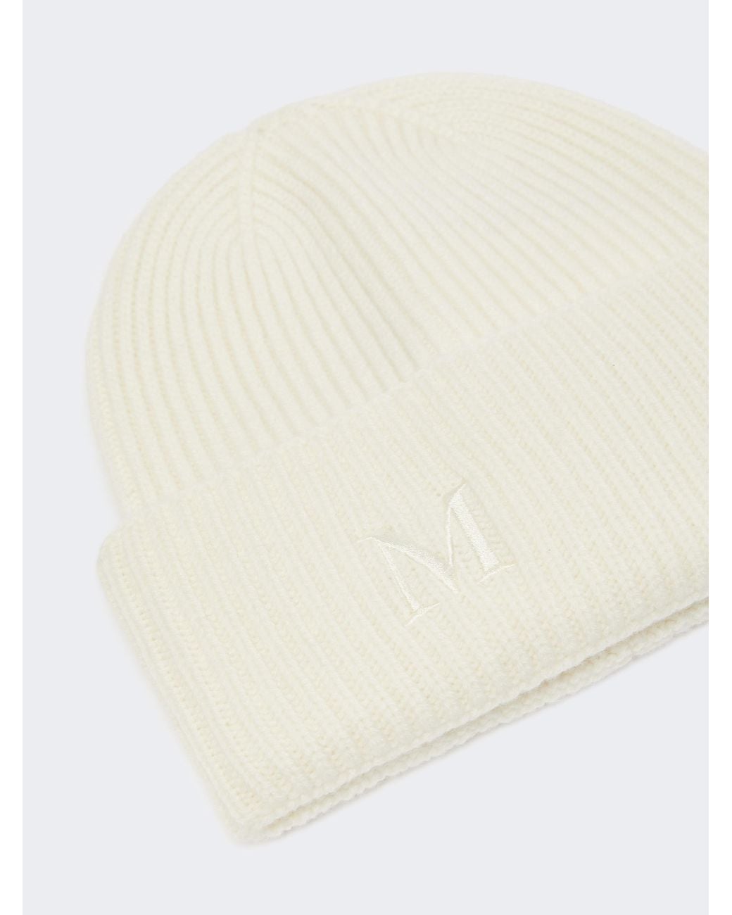 Max Mara White Mmretina Ribbed Beanie