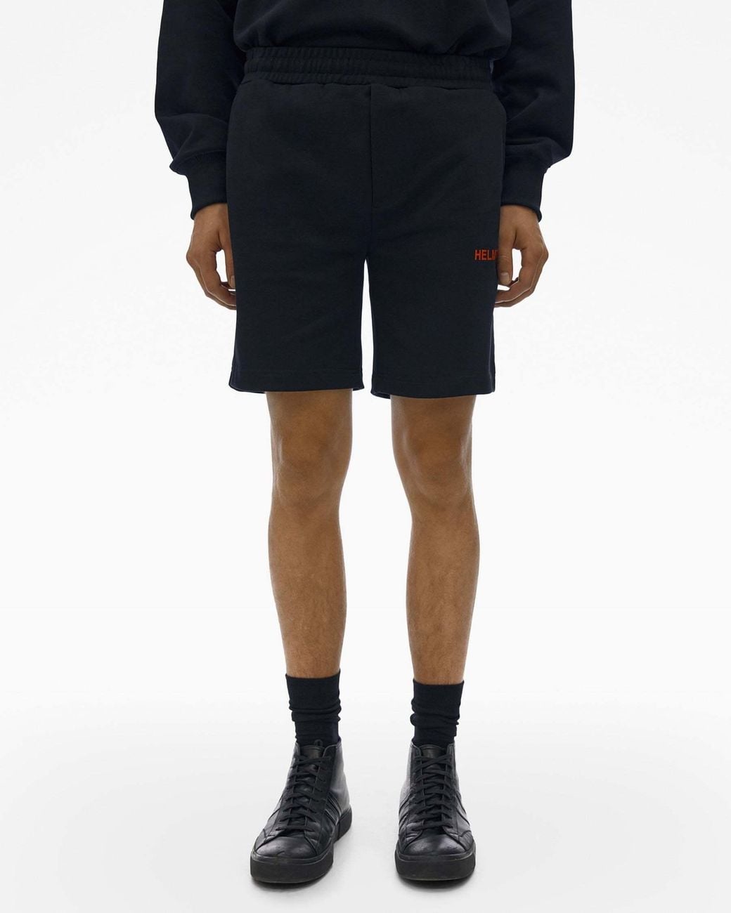 Helmut Lang Black Logo Shorts for men