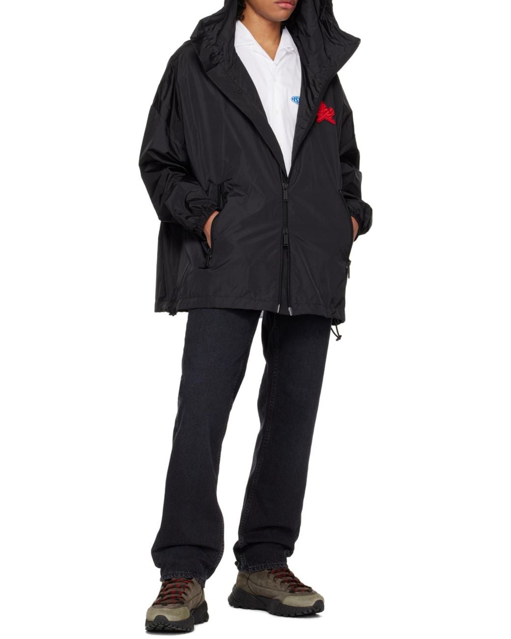DSquared² Black Logo Patch Zipped Jacket for men