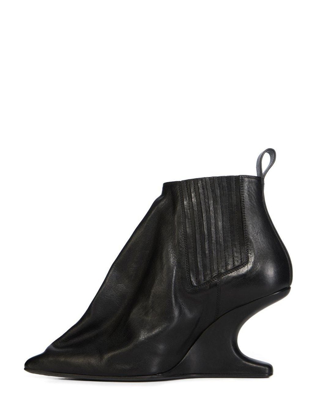 Rick Owens Black Pointed Toe Taco Boots