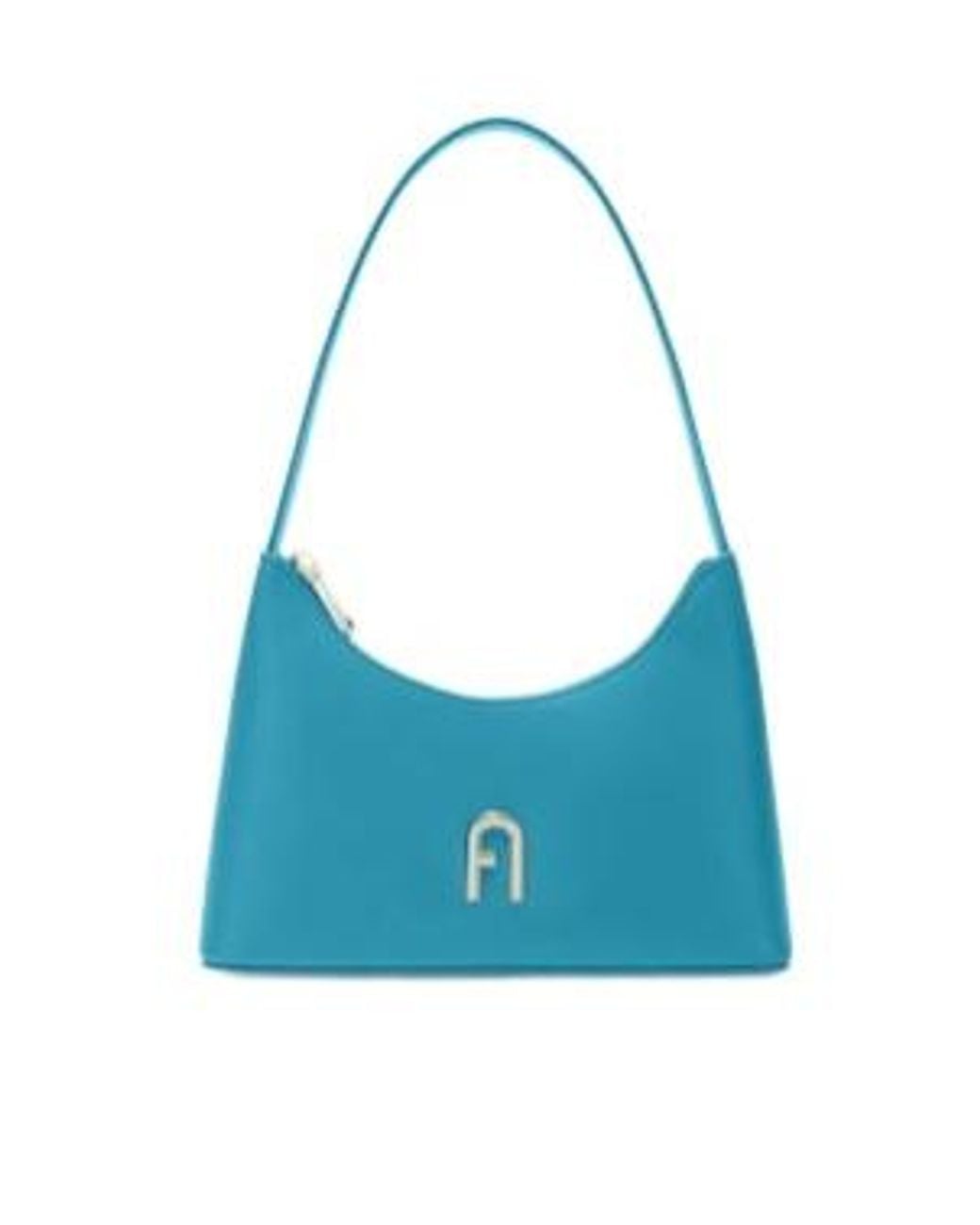 Furla Blue Zippered Shoulder Bag