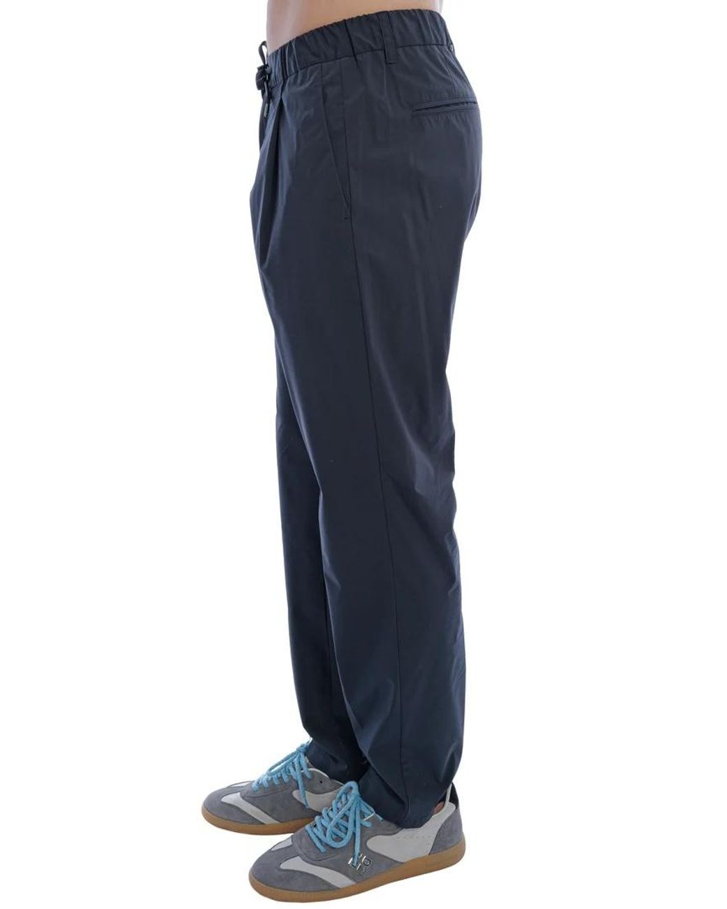 Herno Blue Drawstring Waist Pants for men