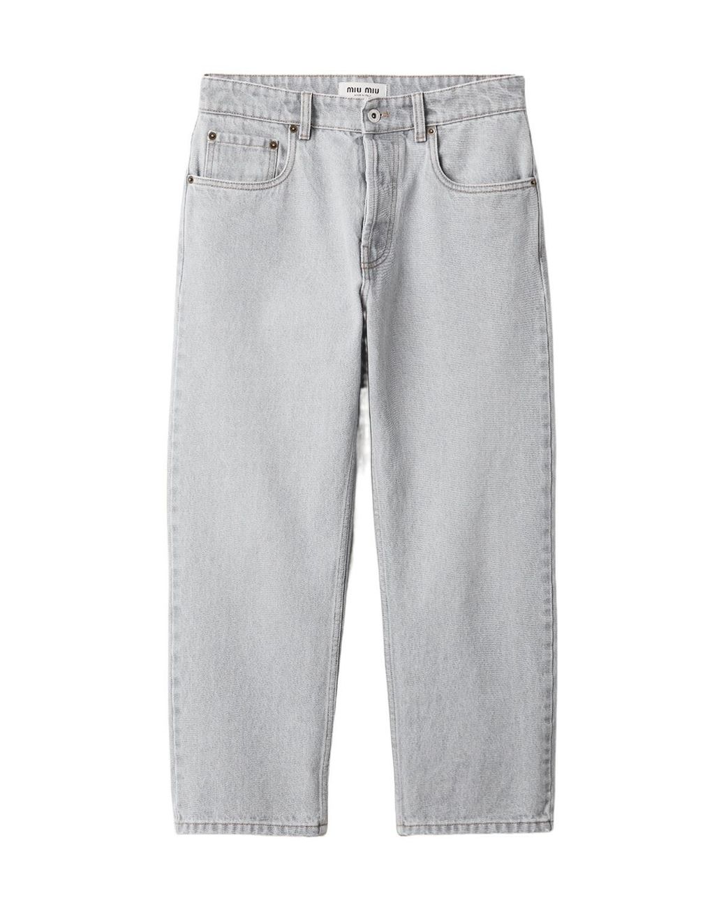 Miu Miu Gray Five-Pocket Denim Jeans