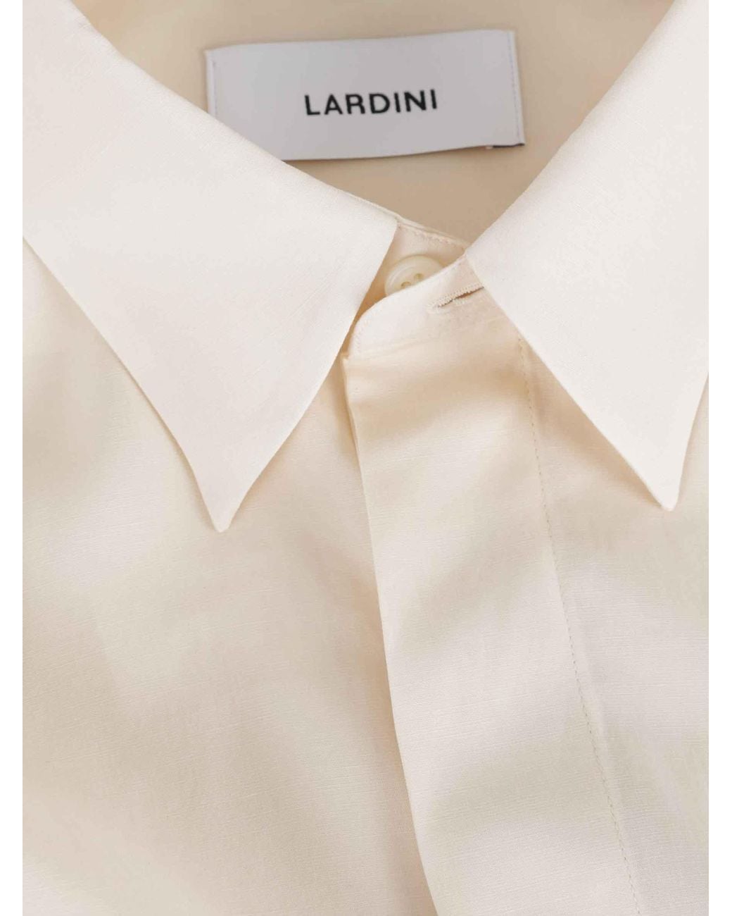 Lardini White Concealed Placket Shirt for men