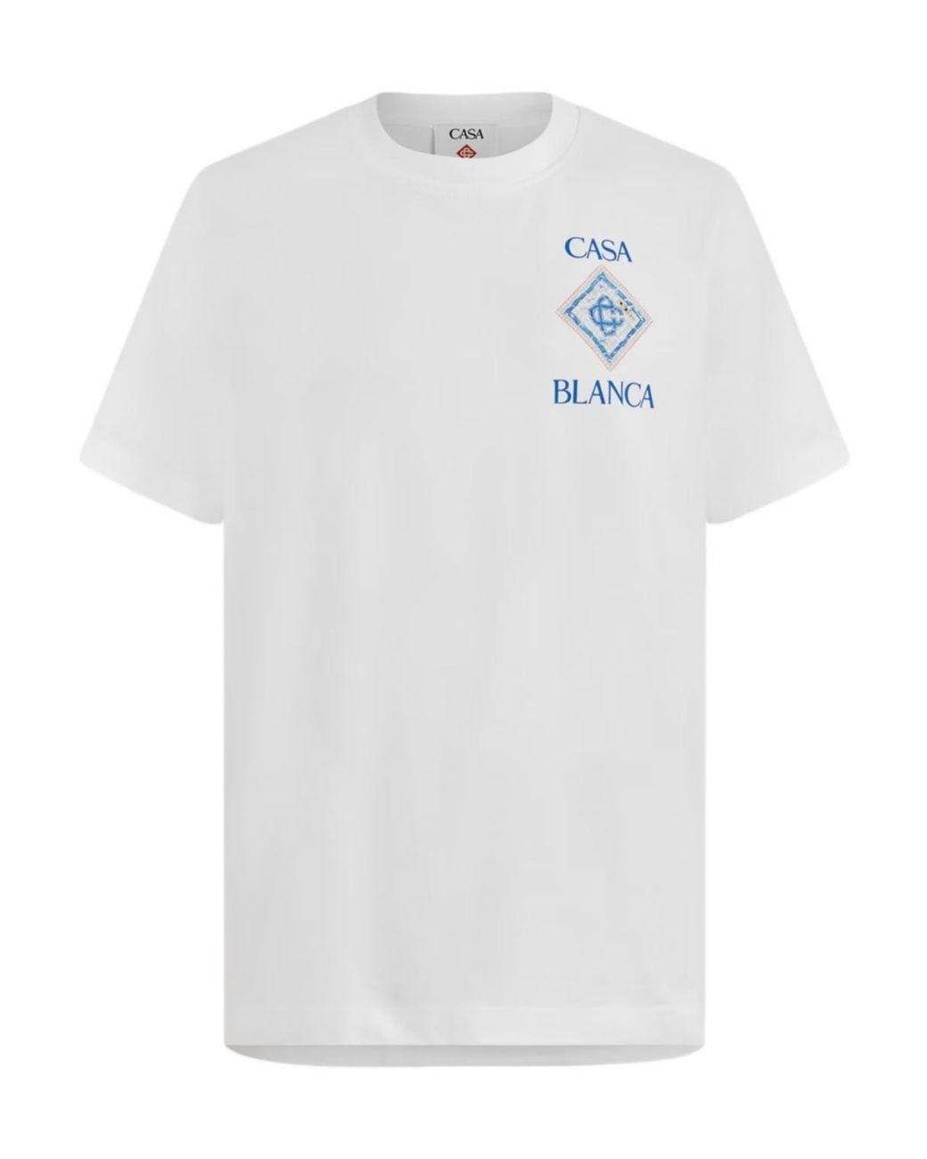 Casablanca White Logo Crew Neck T-Shirt for men