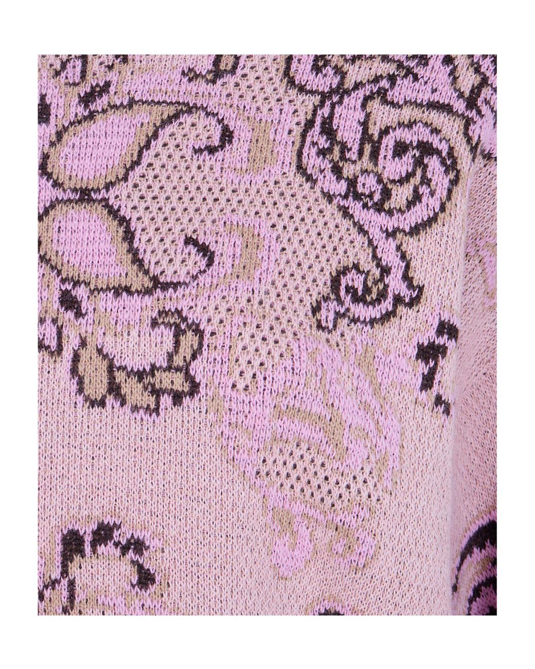 Twinset Pink Jacquard Crew Neck Knitted Sweater
