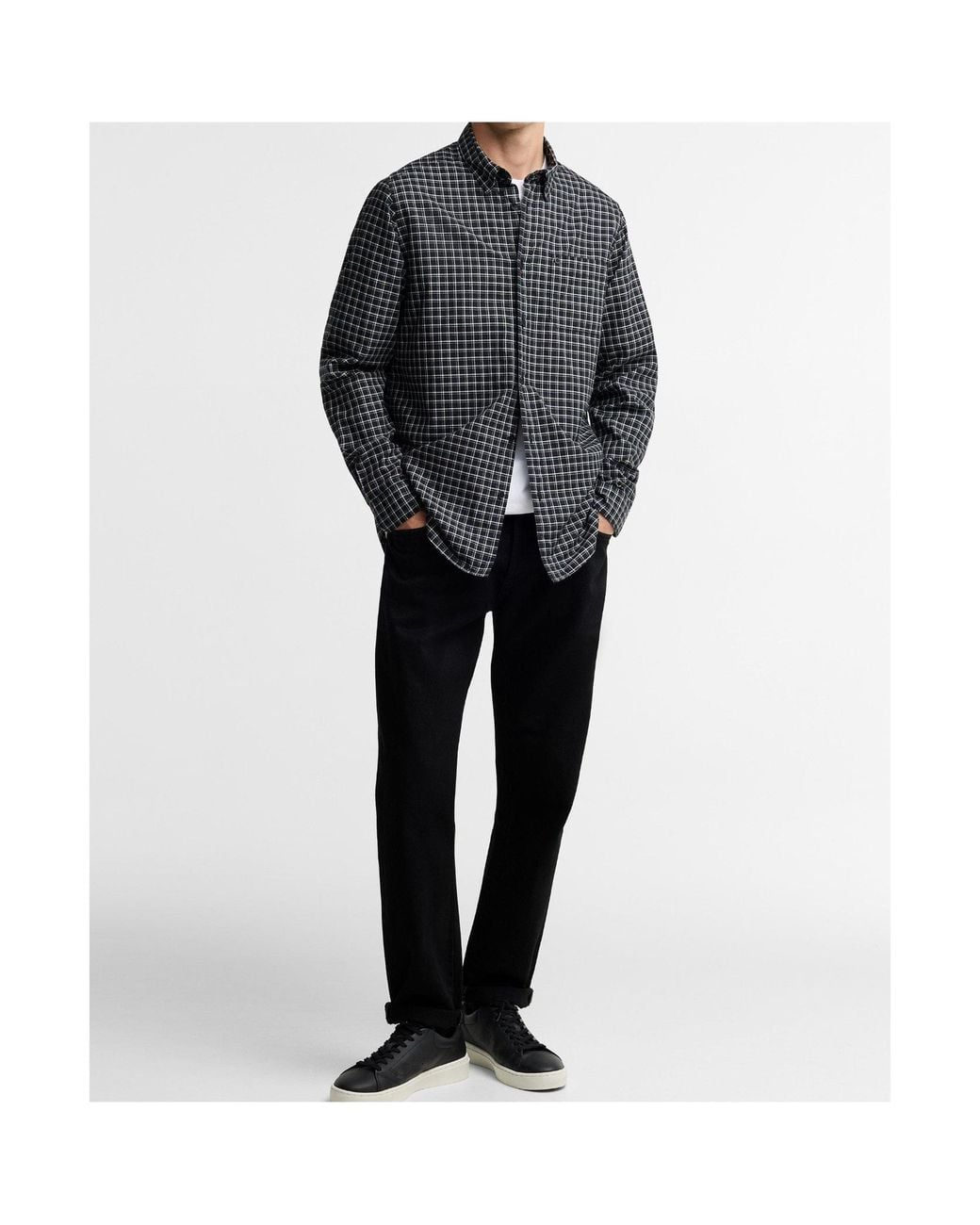 Barbour Gray Check Long Sleeve Shirt for men