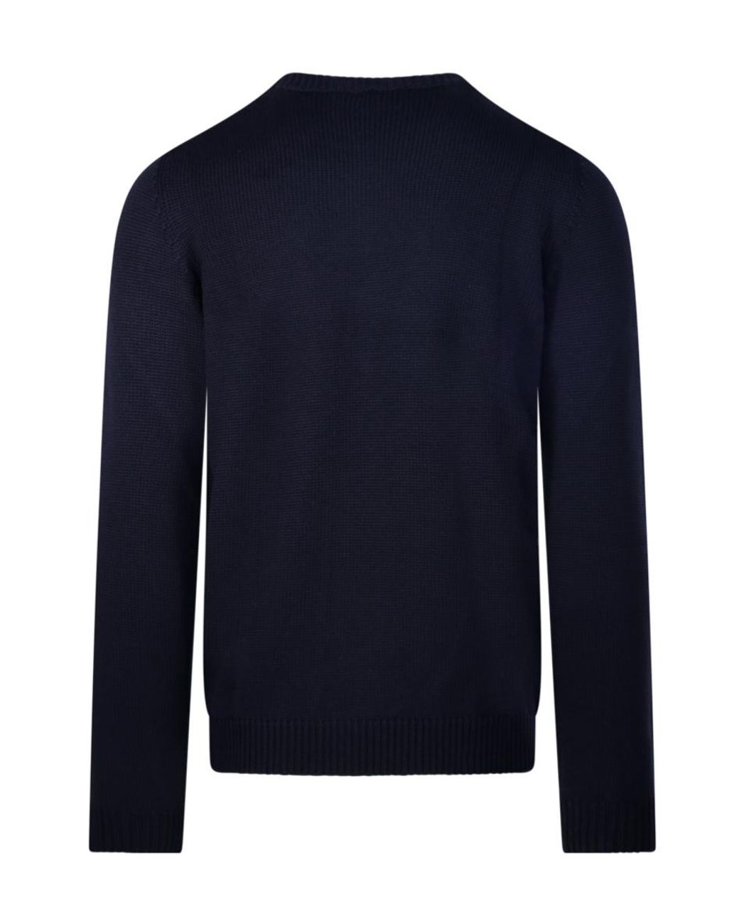 Roberto Collina Blue Crew-Neck Knitted Sweater for men