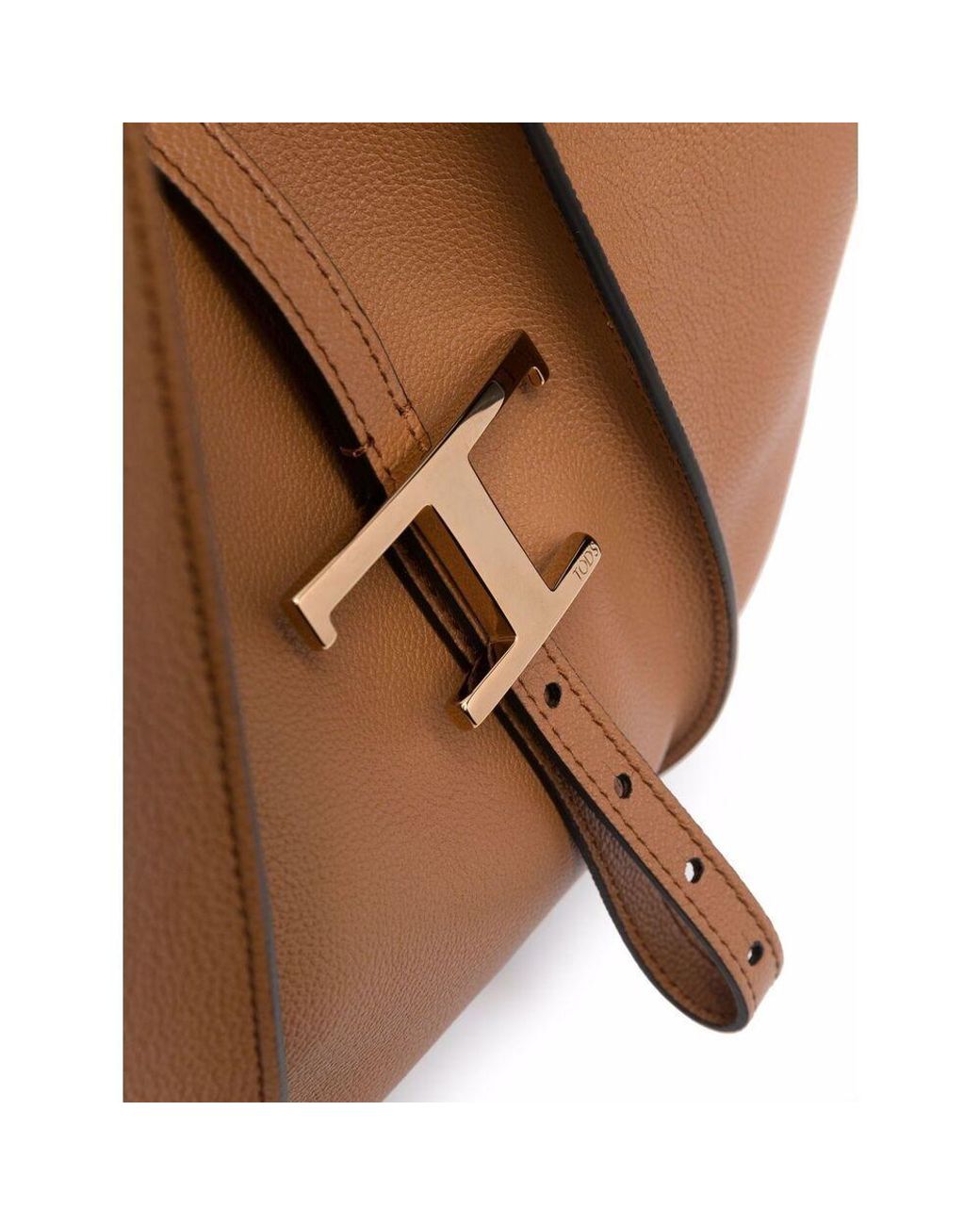 Tod's Brown T-Plaque Tote Bag