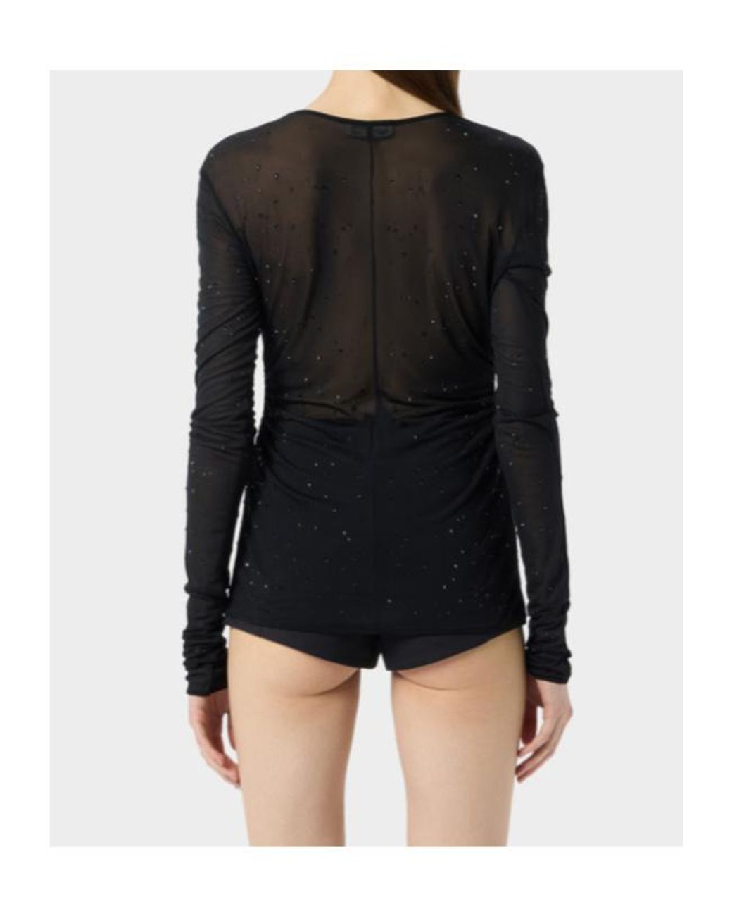 Blumarine Black Embellished Crewneck T-Shirt
