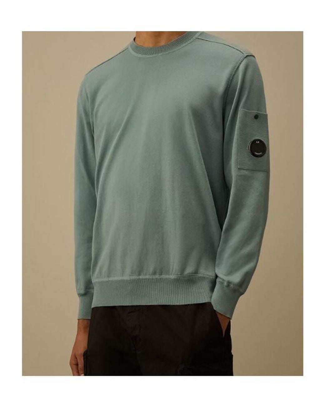 C P Company Green Lens Detailed Knitted Jumper for men