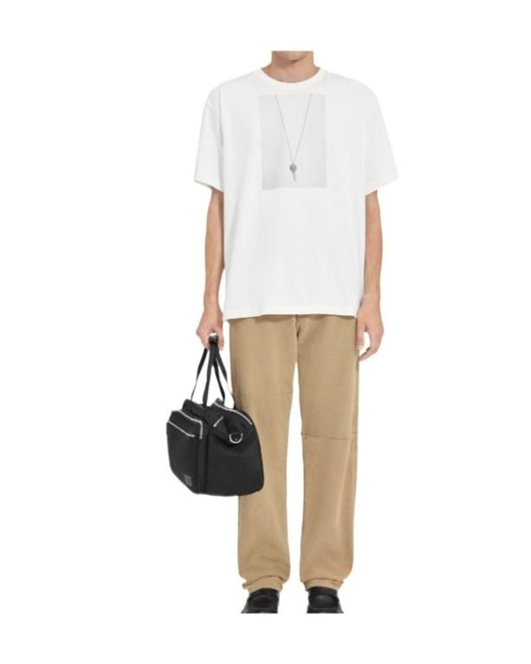 MM6 by Maison Margiela White Key Crewneck T-Shirt for men