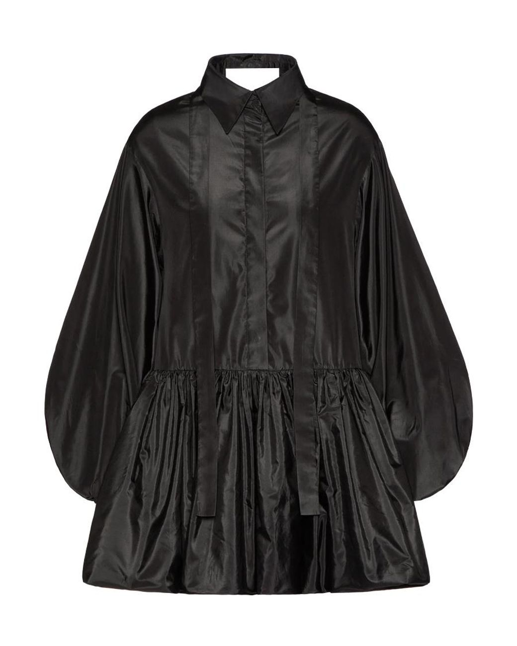 Valentino Black Long-Sleeved Mini Shirt Dress