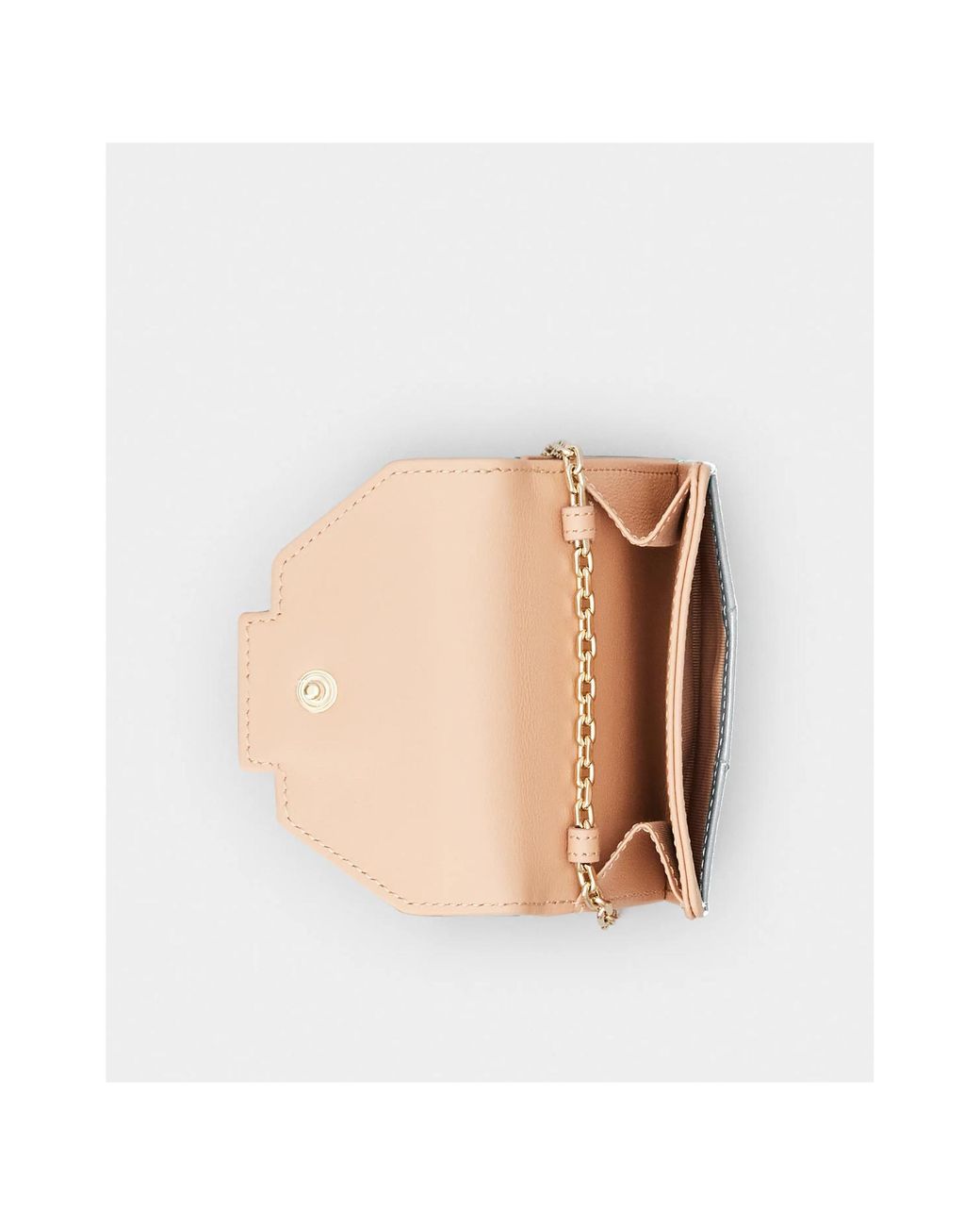 Roger Vivier White Gem-Embellished Chain Wallet