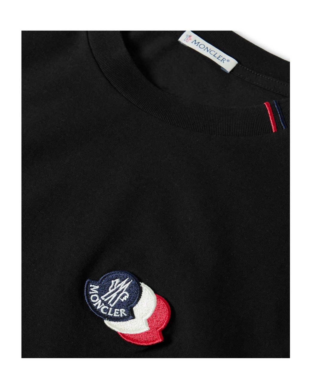 Moncler Black Crew-Neck Cotton T-Shirt for men