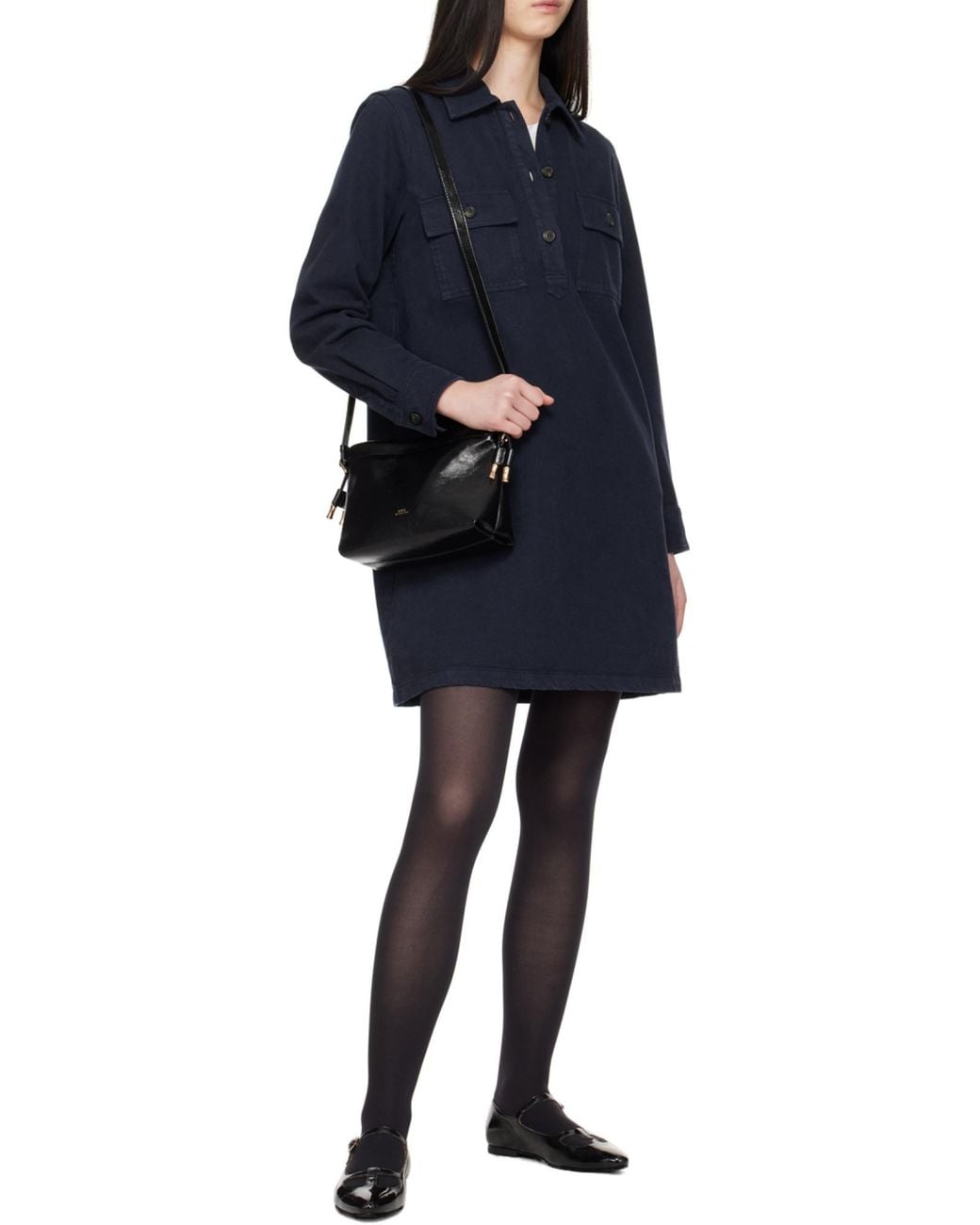 A.P.C. Black Logo Printed Drawstring Mini Crossbody Bag