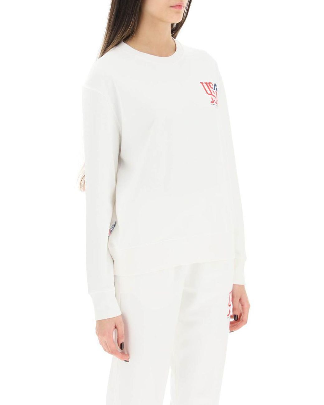 Autry White Usa Long-Sleeve Cotton T-Shirt
