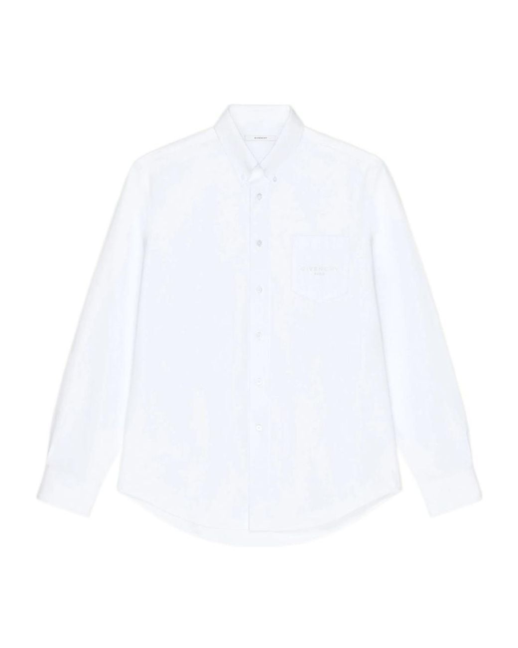 Givenchy White Logo Jacquard Oxford Shirt for men