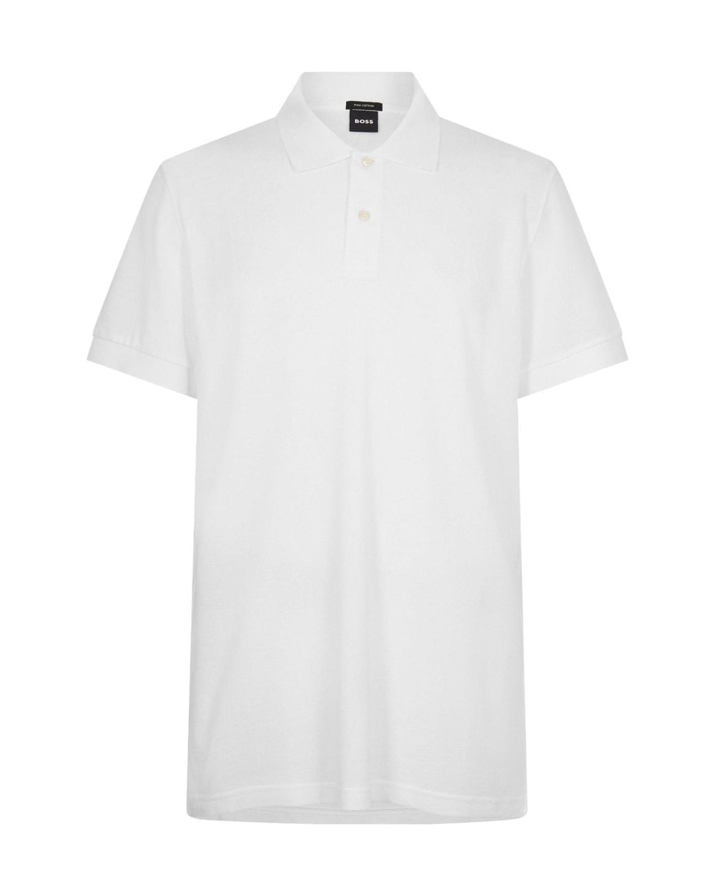 Boss White Logo Short-Sleeve Polo Shirt for men