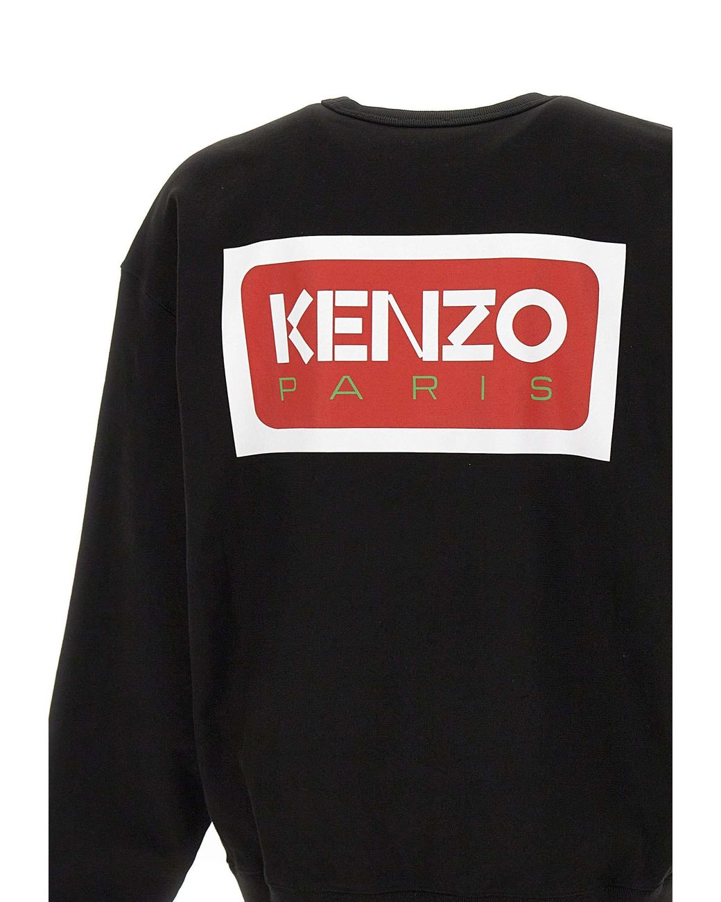KENZO Black Logo-Patch Crewneck Sweatshirt for men