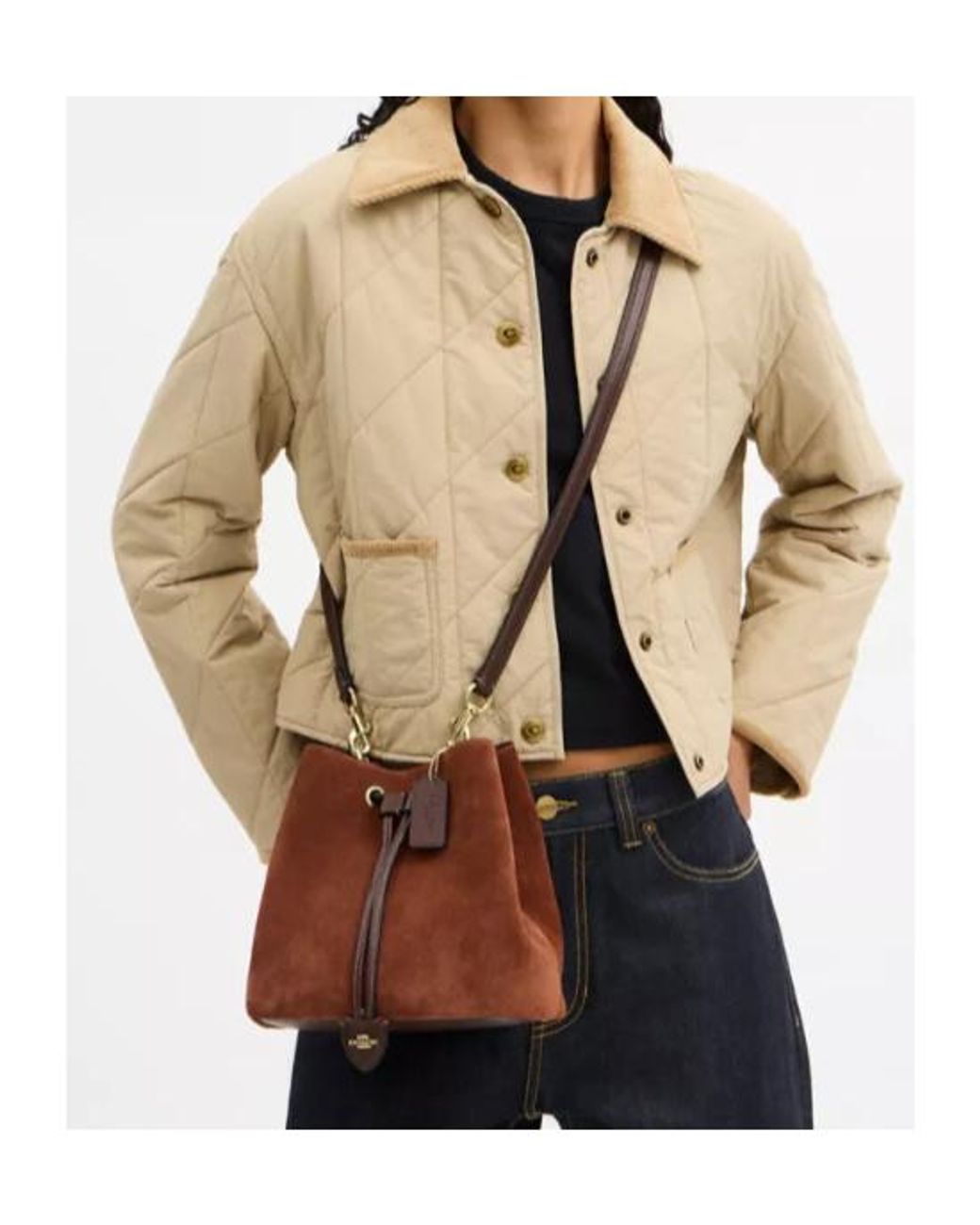 COACH Brown Rowan Bucket Bag