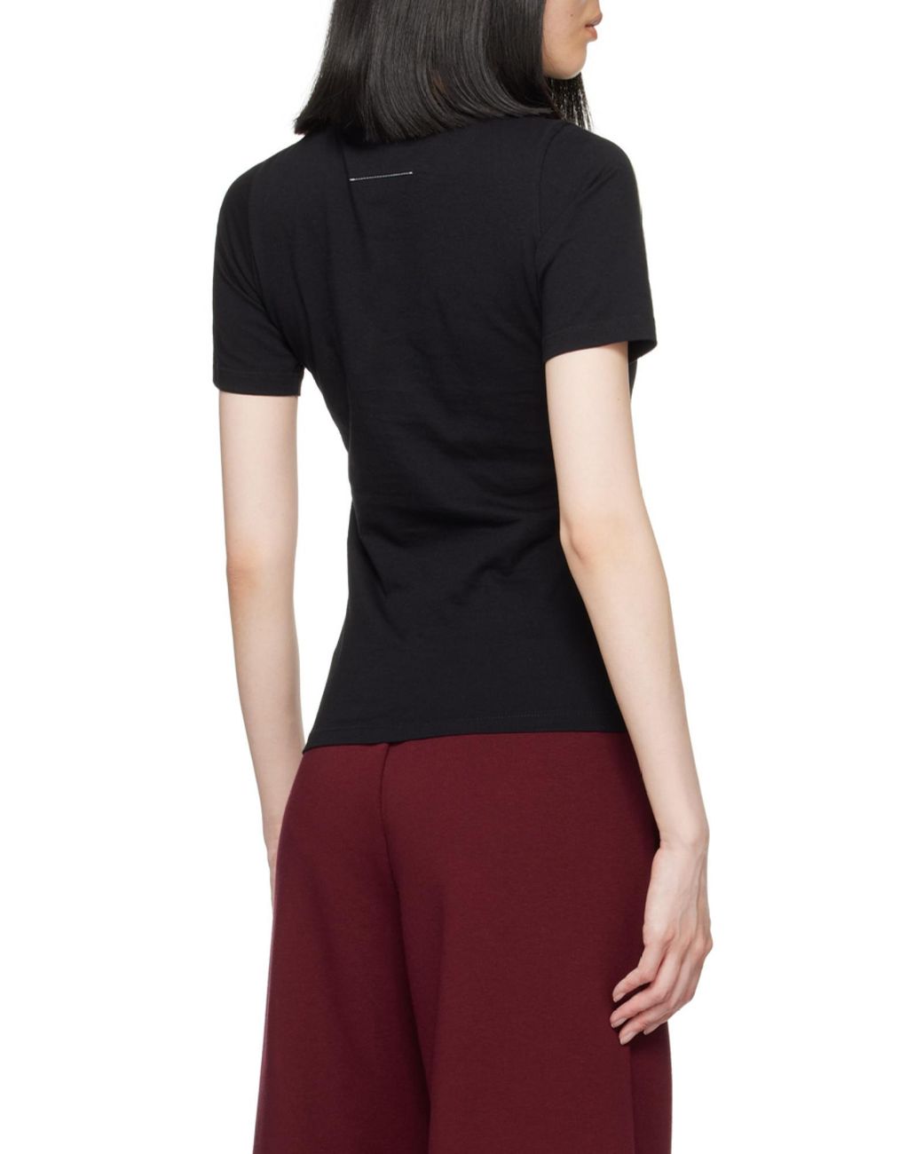 MM6 by Maison Margiela Black Logo Printed Crewneck T-Shirt