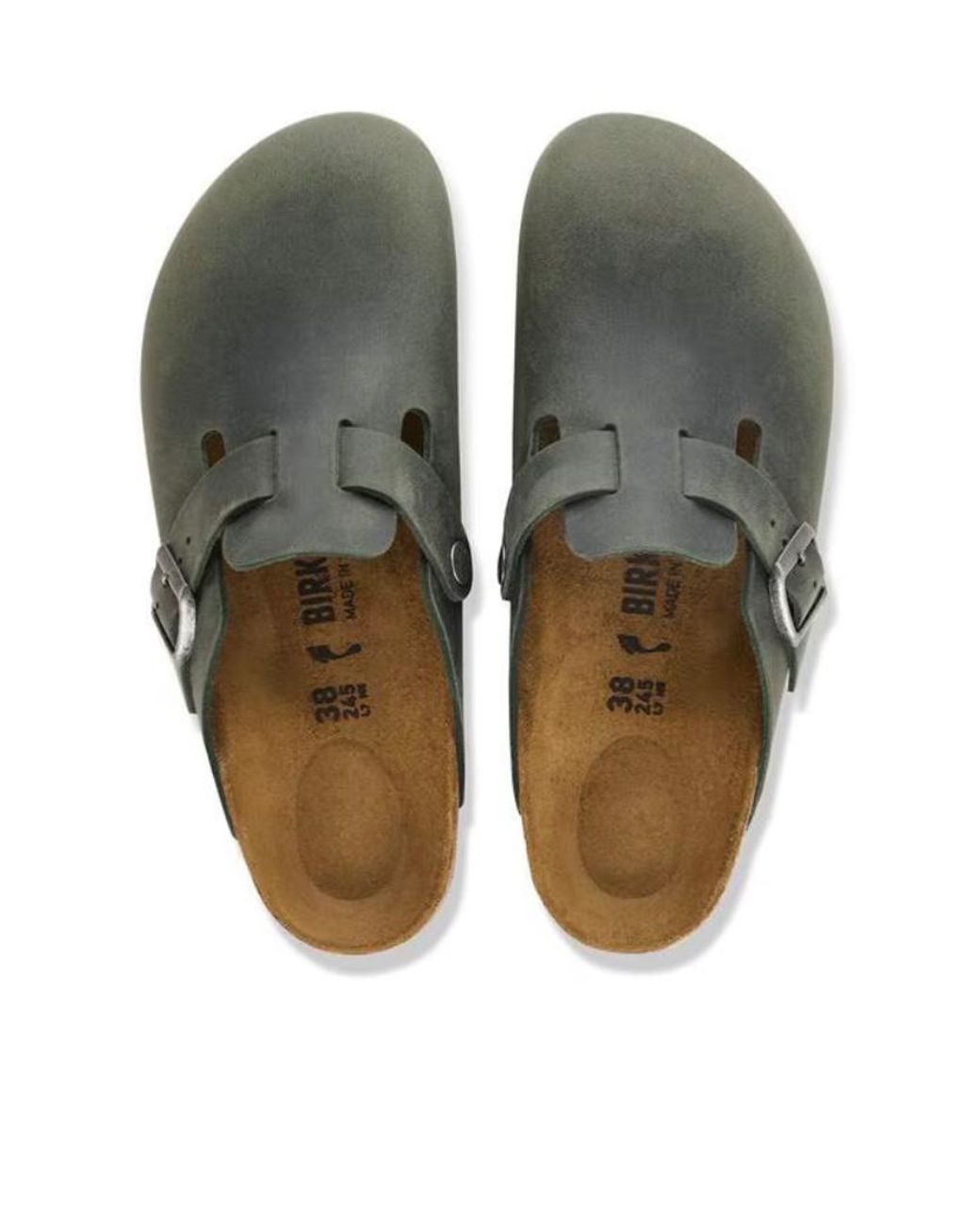 Birkenstock Green Boston Buckled Clogs for men