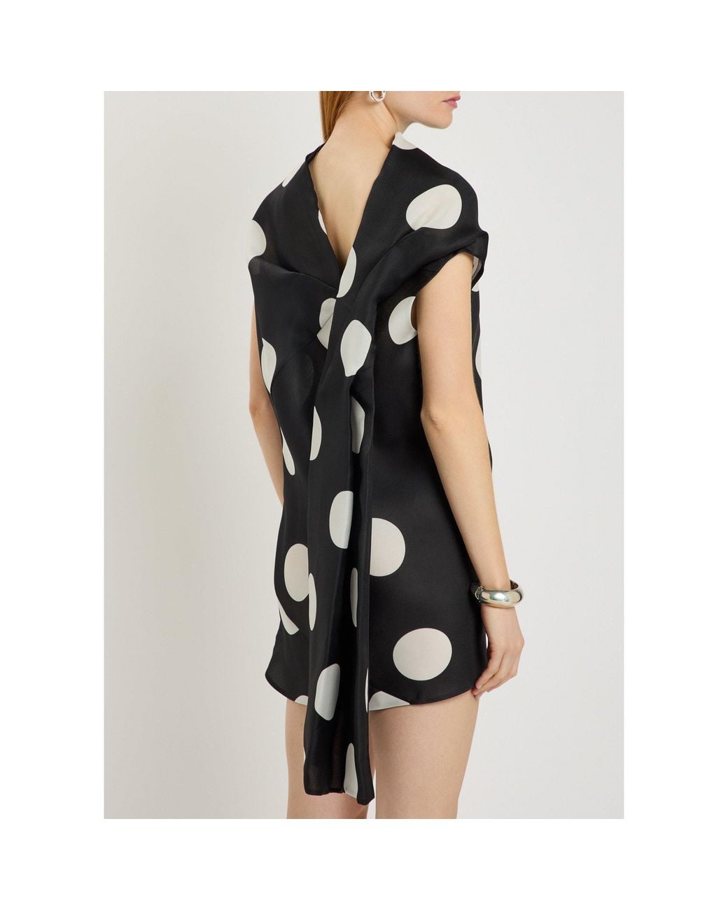 Khaite Black Polka Dot Silk Dress