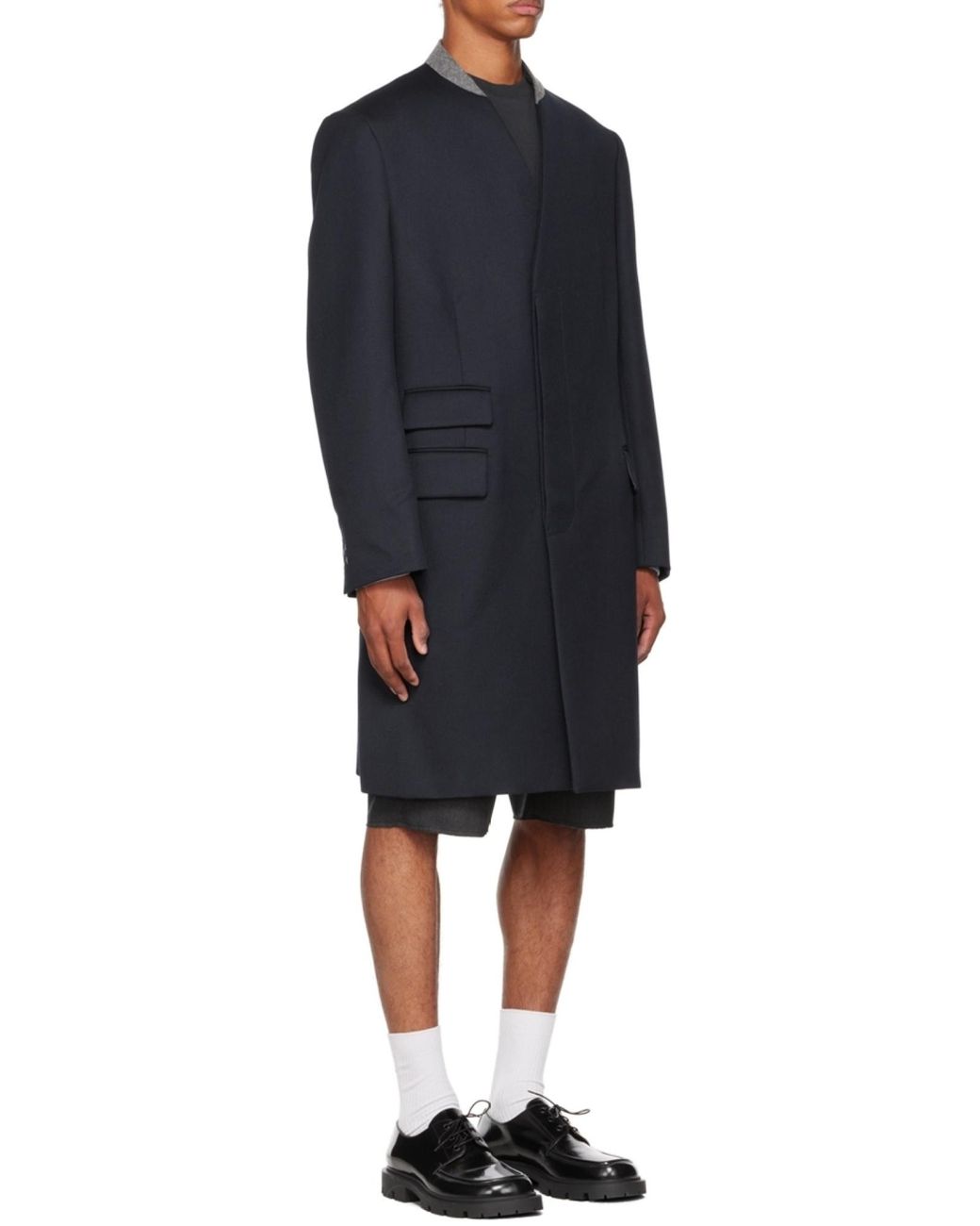 Maison Margiela Blue Single-Breasted Coat for men